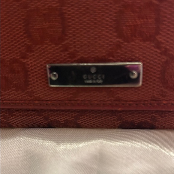 Gucci Burnt Orange Canvas & Leather Long Wallet with Kisslock EUC - Picture 1 of 15